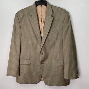 Lauren‎ Ralph Lauren Sport Coat Mens 44R Stripe Brown Blazer Suit Jacket Wool